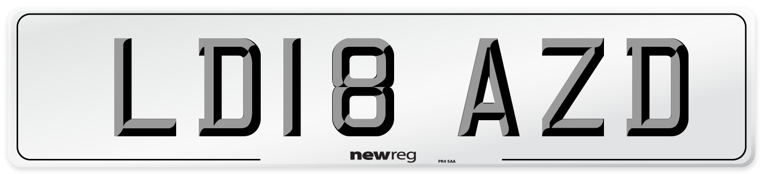 LD18 AZD Number Plate from New Reg